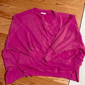 free people hot pink sweatshirt